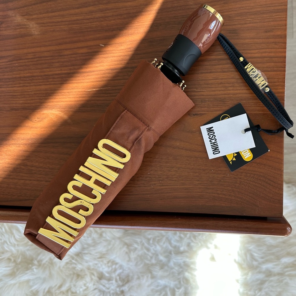 MOSCHINO Logo Automatic Folding Umbrella - Picture 3 of 8